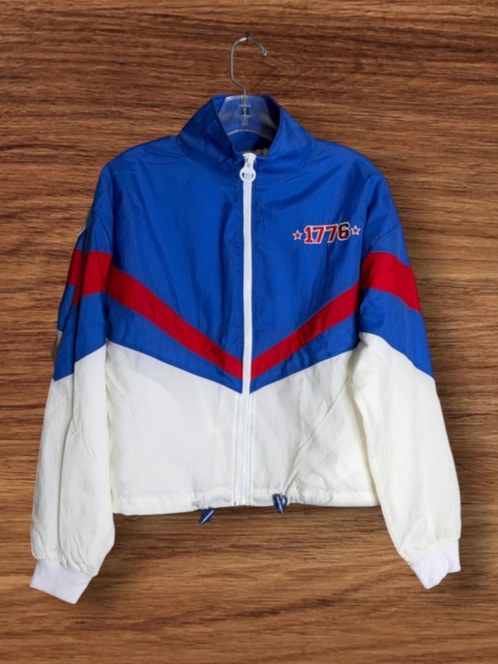 Vintage Windbreaker 33 Revolutions 1776 Patriotic Jacket XS Red White Blue